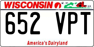 WI license plate 652VPT