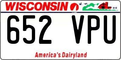WI license plate 652VPU