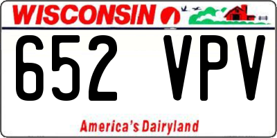 WI license plate 652VPV