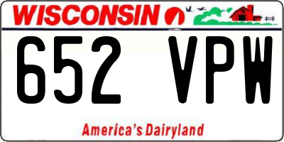 WI license plate 652VPW