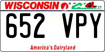 WI license plate 652VPY