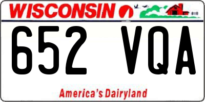 WI license plate 652VQA