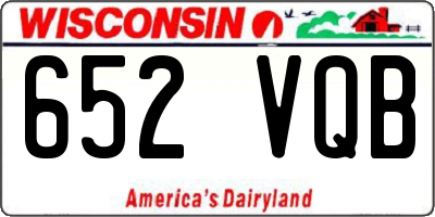 WI license plate 652VQB