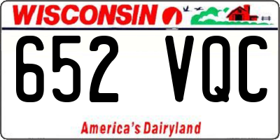 WI license plate 652VQC