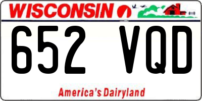WI license plate 652VQD