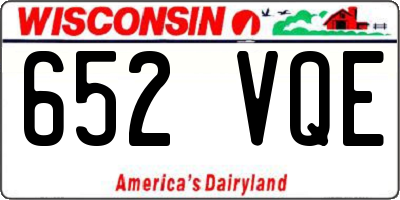 WI license plate 652VQE