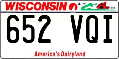 WI license plate 652VQI