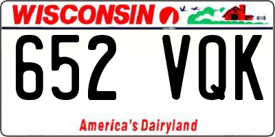 WI license plate 652VQK