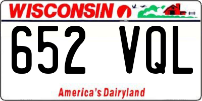 WI license plate 652VQL