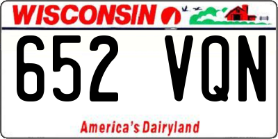 WI license plate 652VQN