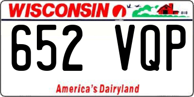 WI license plate 652VQP