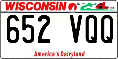 WI license plate 652VQQ