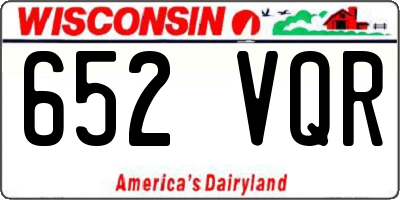 WI license plate 652VQR