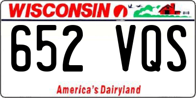 WI license plate 652VQS