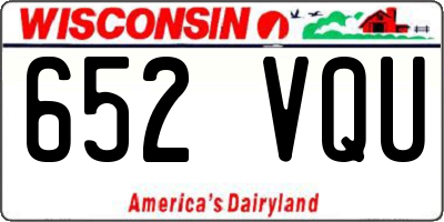 WI license plate 652VQU