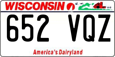 WI license plate 652VQZ