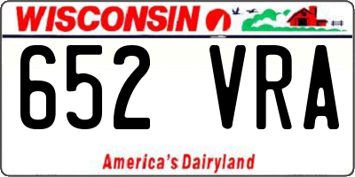 WI license plate 652VRA