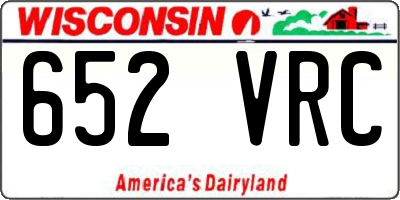 WI license plate 652VRC