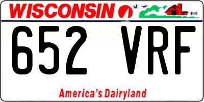 WI license plate 652VRF