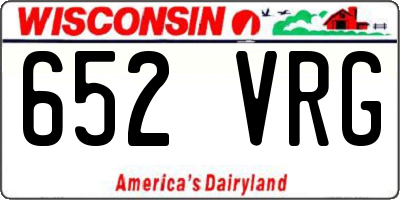 WI license plate 652VRG