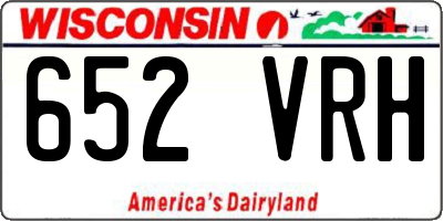 WI license plate 652VRH