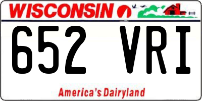 WI license plate 652VRI