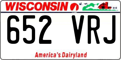 WI license plate 652VRJ