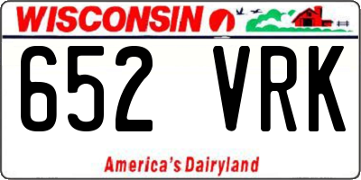 WI license plate 652VRK