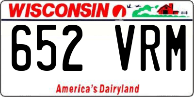 WI license plate 652VRM