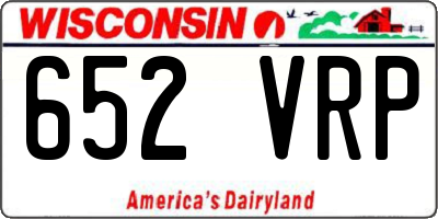 WI license plate 652VRP