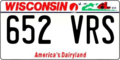 WI license plate 652VRS