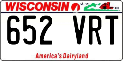 WI license plate 652VRT