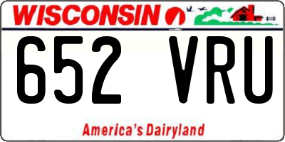 WI license plate 652VRU