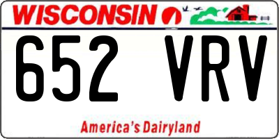 WI license plate 652VRV