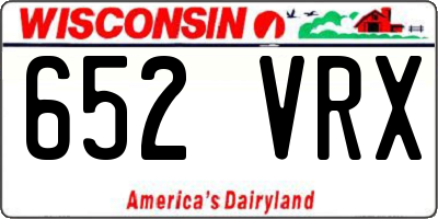 WI license plate 652VRX