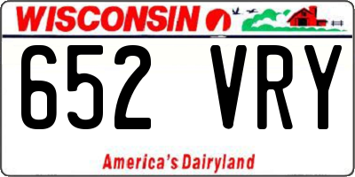WI license plate 652VRY