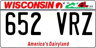 WI license plate 652VRZ