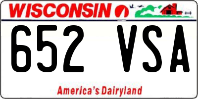 WI license plate 652VSA