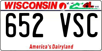 WI license plate 652VSC