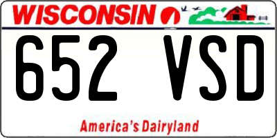 WI license plate 652VSD