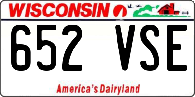 WI license plate 652VSE