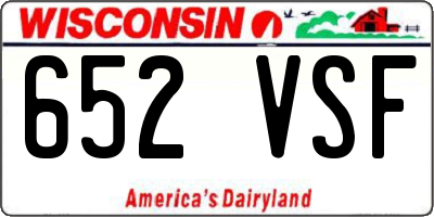WI license plate 652VSF