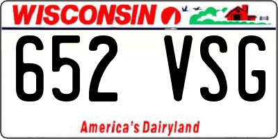 WI license plate 652VSG