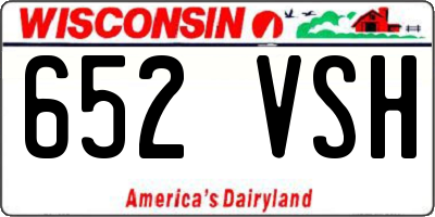 WI license plate 652VSH