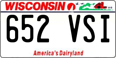 WI license plate 652VSI