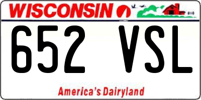 WI license plate 652VSL