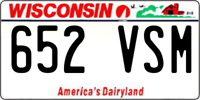 WI license plate 652VSM