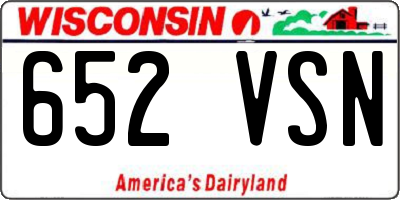 WI license plate 652VSN