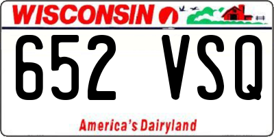 WI license plate 652VSQ