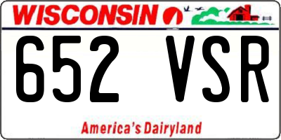 WI license plate 652VSR